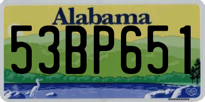 AL license plate 53BP651