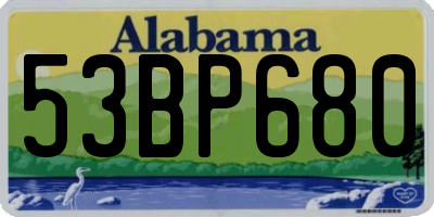 AL license plate 53BP680