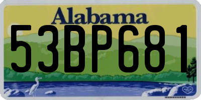 AL license plate 53BP681