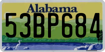 AL license plate 53BP684