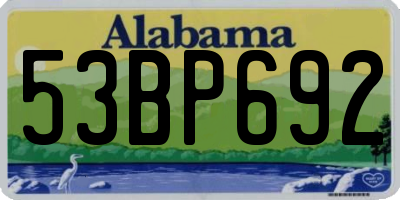 AL license plate 53BP692
