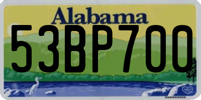 AL license plate 53BP700