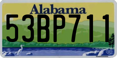 AL license plate 53BP711