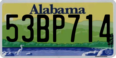 AL license plate 53BP714