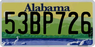 AL license plate 53BP726