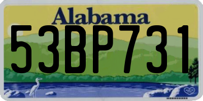 AL license plate 53BP731