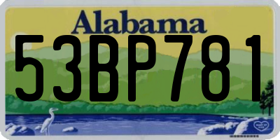 AL license plate 53BP781