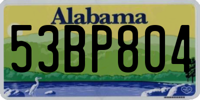 AL license plate 53BP804