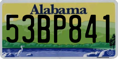 AL license plate 53BP841