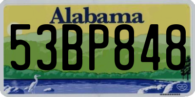 AL license plate 53BP848