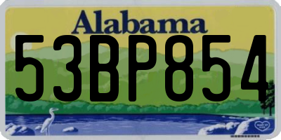 AL license plate 53BP854