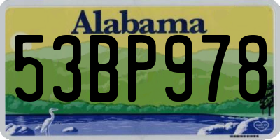 AL license plate 53BP978