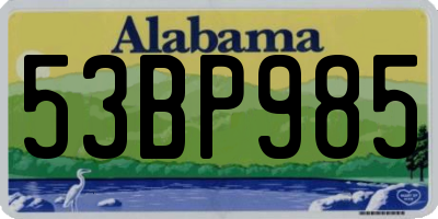 AL license plate 53BP985