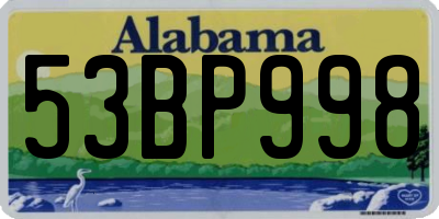 AL license plate 53BP998
