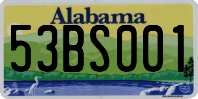 AL license plate 53BS001
