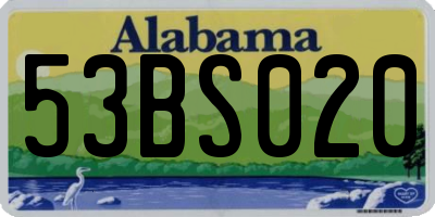 AL license plate 53BS020