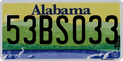 AL license plate 53BS033
