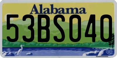 AL license plate 53BS040
