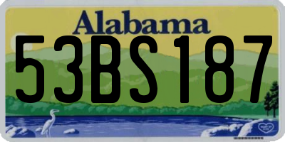 AL license plate 53BS187