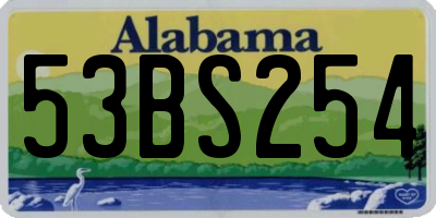 AL license plate 53BS254