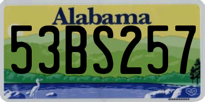AL license plate 53BS257
