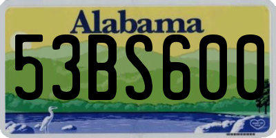 AL license plate 53BS600