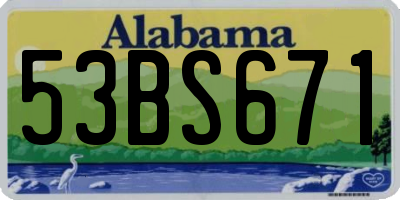 AL license plate 53BS671