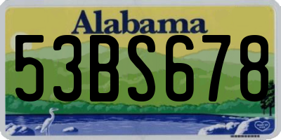 AL license plate 53BS678