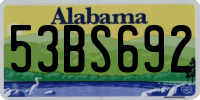 AL license plate 53BS692