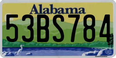 AL license plate 53BS784