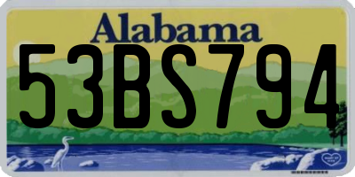 AL license plate 53BS794