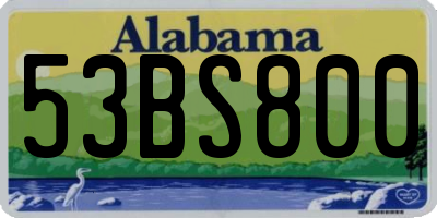 AL license plate 53BS800