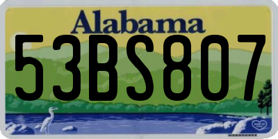 AL license plate 53BS807