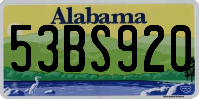 AL license plate 53BS920