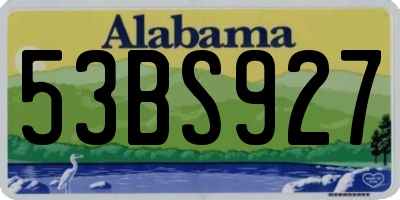 AL license plate 53BS927