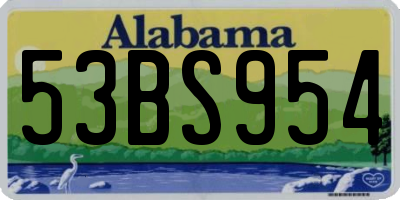 AL license plate 53BS954