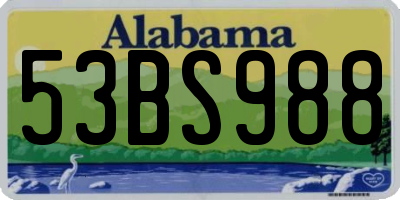 AL license plate 53BS988