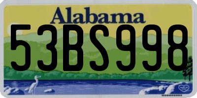 AL license plate 53BS998