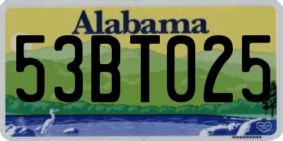 AL license plate 53BT025