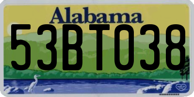 AL license plate 53BT038