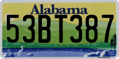 AL license plate 53BT387