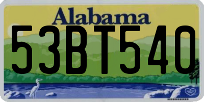 AL license plate 53BT540
