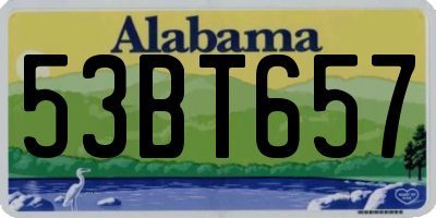 AL license plate 53BT657