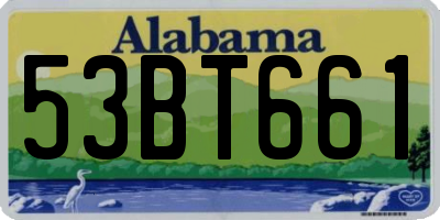 AL license plate 53BT661