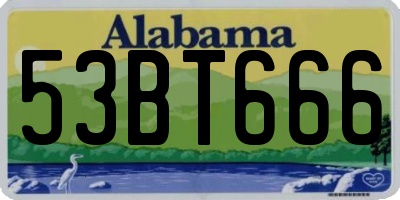 AL license plate 53BT666