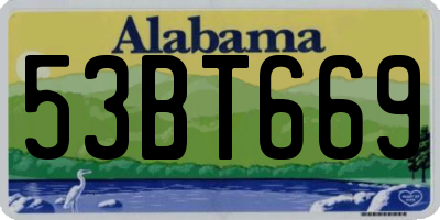 AL license plate 53BT669