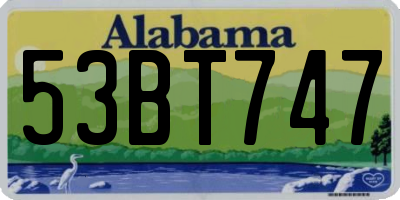 AL license plate 53BT747