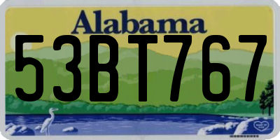 AL license plate 53BT767