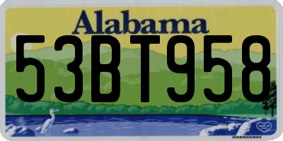 AL license plate 53BT958