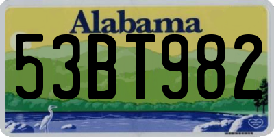AL license plate 53BT982